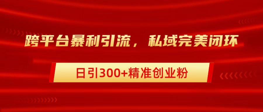 跨平台暴力引流，私域完美闭环，日引300+精准创业粉-小哥网