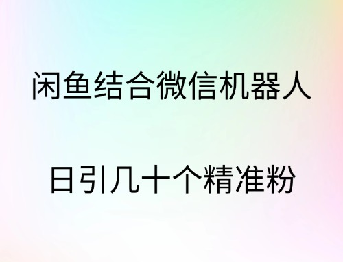 闲鱼结合微信机器人，日引几十个精准粉-117资源网