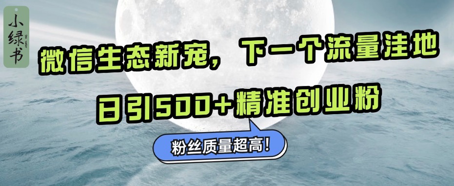 微信生态新宠小绿书：下一个流量洼地，粉丝质量超高，日引500+精准创业粉，-小哥网