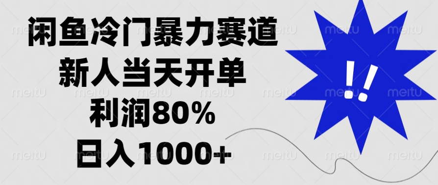 闲鱼冷门暴力赛道，利润80%，日入1000+新人当天开单，-小哥网