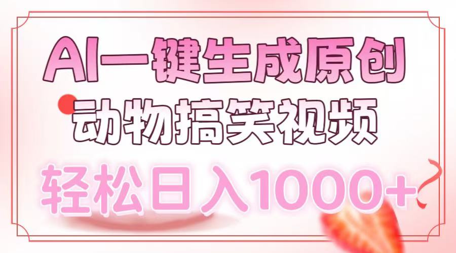 AI一键生成原创动物搞笑视频，轻松日入1000+-小哥网