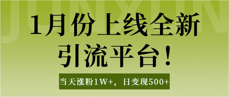 1月上线全新引流平台，当天涨粉1W+，日变现500+工具无脑涨粉，解放双手操作简单-小哥网